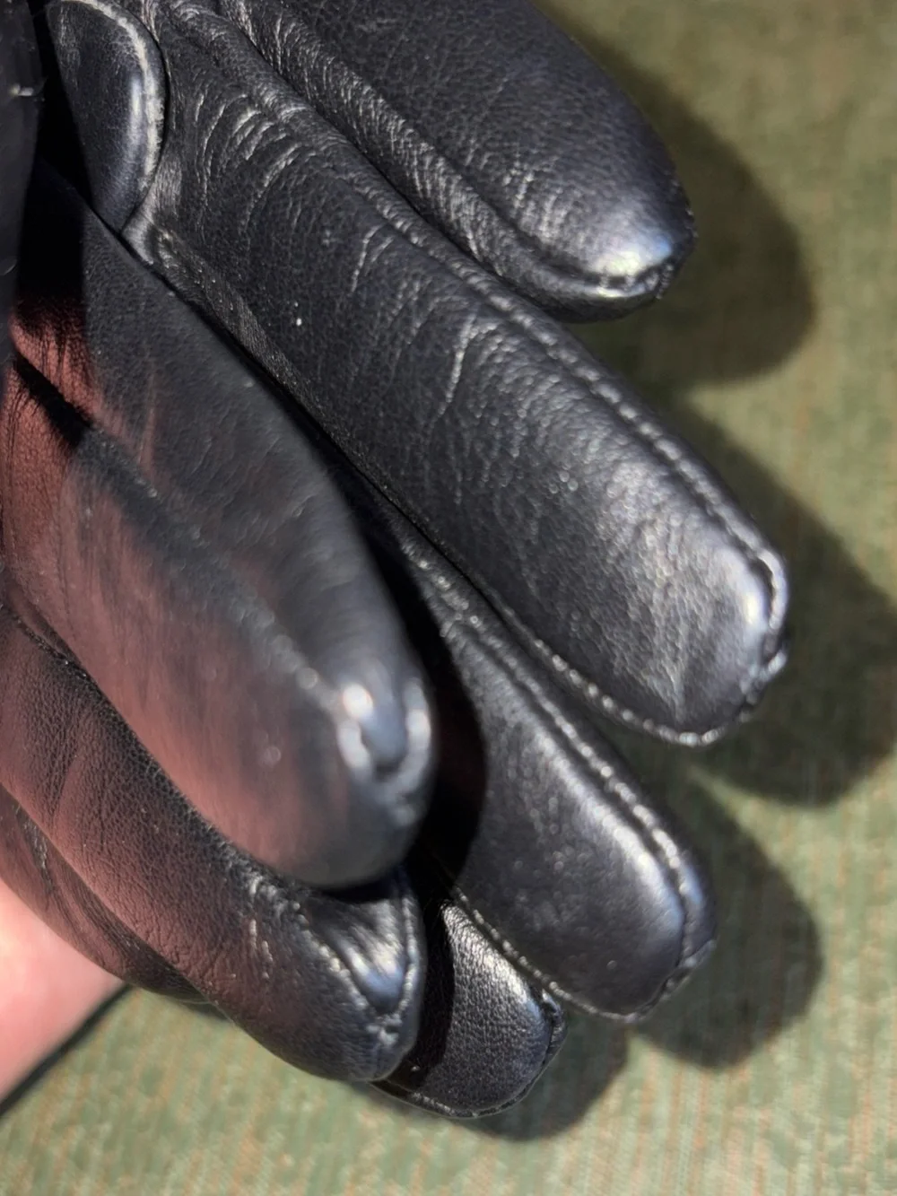 Classic Black Leather Gloves with Fur Trim - Women's